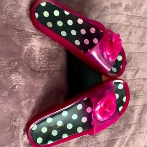 Kate Spade Hot Pink Jelly slides size 8